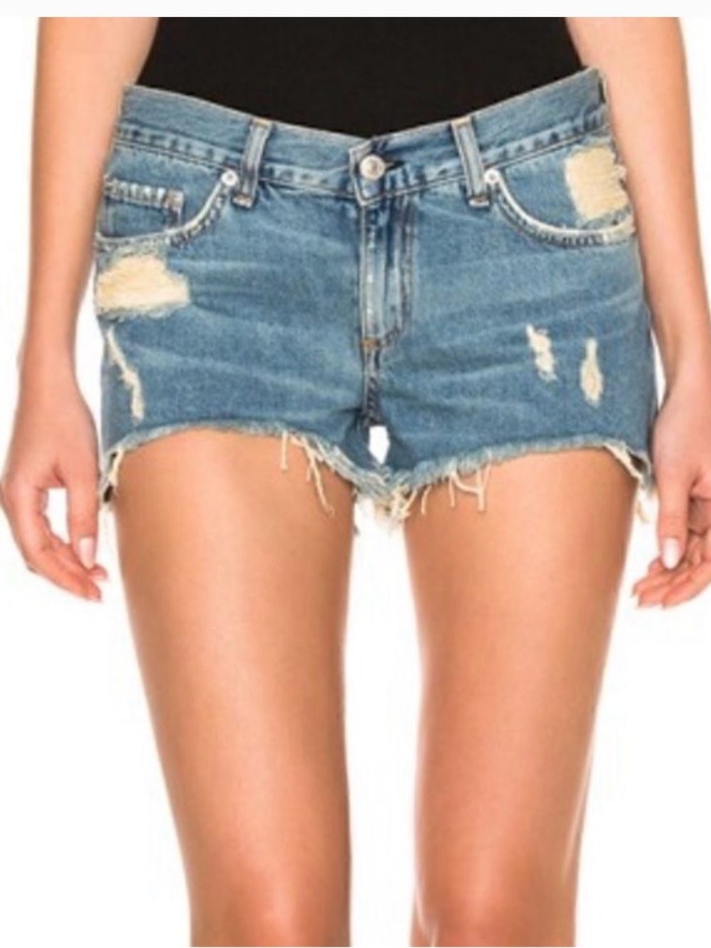 rag & bone Winnie Destroyed Cut-off Denim Shorts size 26